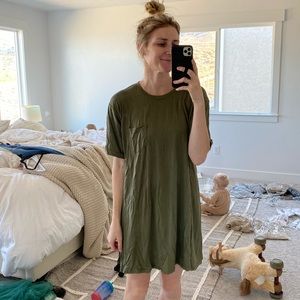 Olive Green T-Shirt Dress